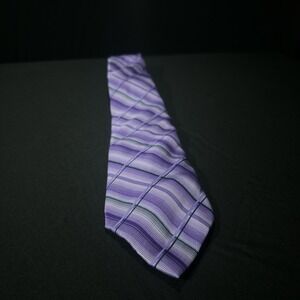 Vintage Stafford Tie‎ Mens Silk Purple Striped 55"x3.5"